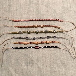 6 Tie on bracelets/anklets